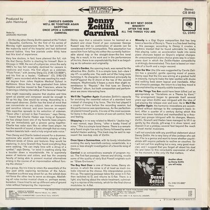 Denny Zeitlin - Carnival (CS 9140) 1965 US Columbia｜中古LP
