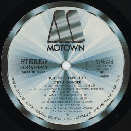 Stevie Wonder – Hotter Than July (VIP-6748) LP 1980 JPN Motown | 中古LP