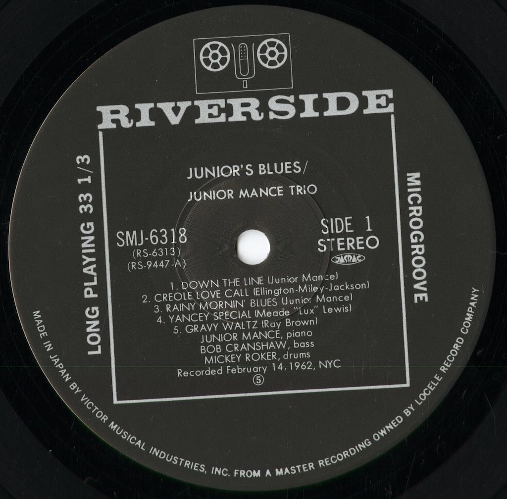 Junior Mance - Junior's Blues (SMJ-6318) 1983 JPN Riverside｜中古LP
