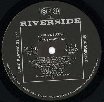 Junior Mance - Junior's Blues (SMJ-6318) 1983 JPN Riverside｜中古LP