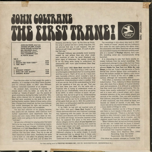 John Coltrane - The First Trane! (PRT 7609) 1970's US Prestige｜中古LP