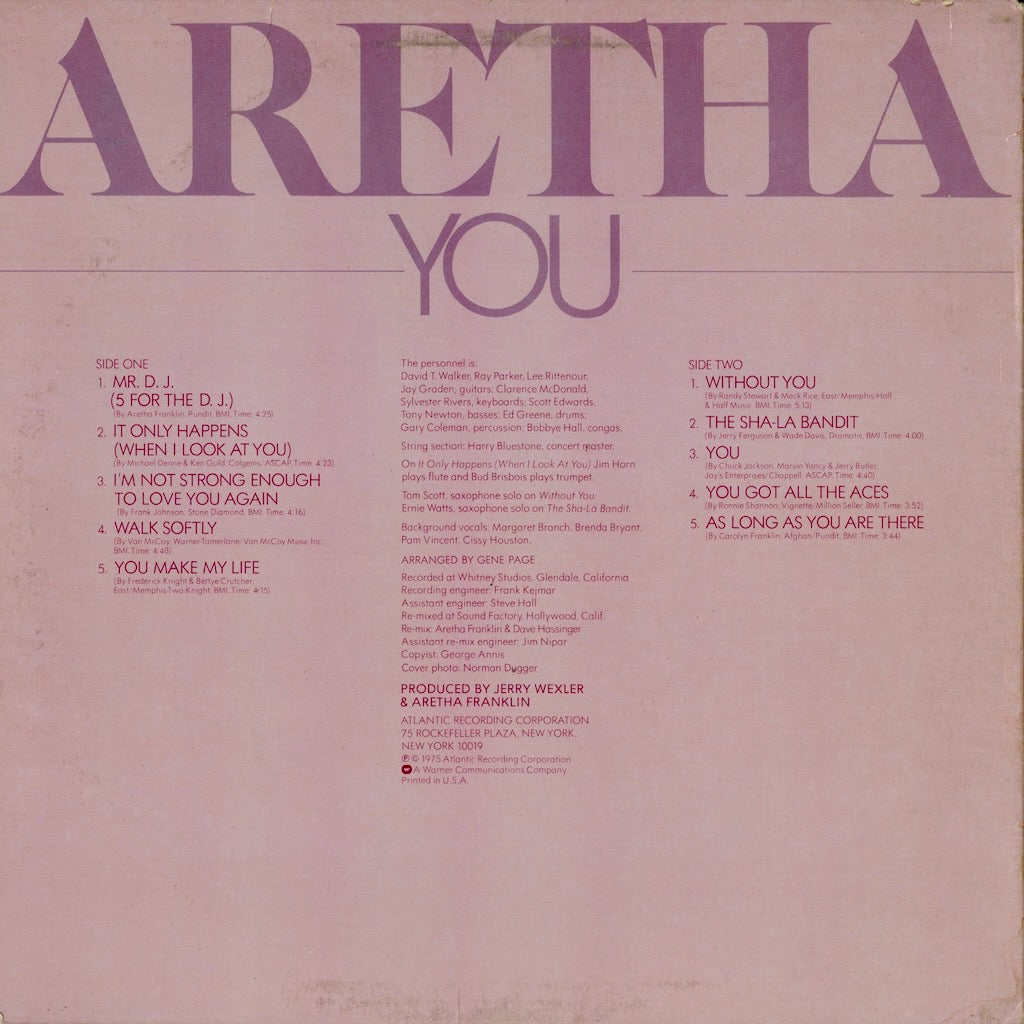 Aretha Franklin – You (SD 18151) 1975 US Atlantic｜中古LP