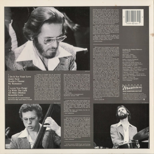 Bill Evans - The Paris Concert, Edition One (60164) 1983 US Elektra Musician｜中古LP