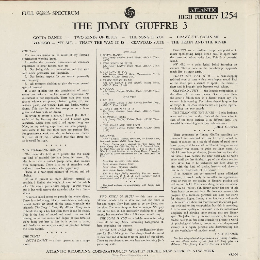 The Jimmy Giuffre 3 / ジミー・ジュフリー3 (1975)  (P-6139A)