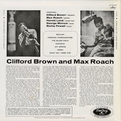 Clifford Brown and Max Roach / クリフォード・ブラウン - マックス・ローチ (15PJ-2018(M))