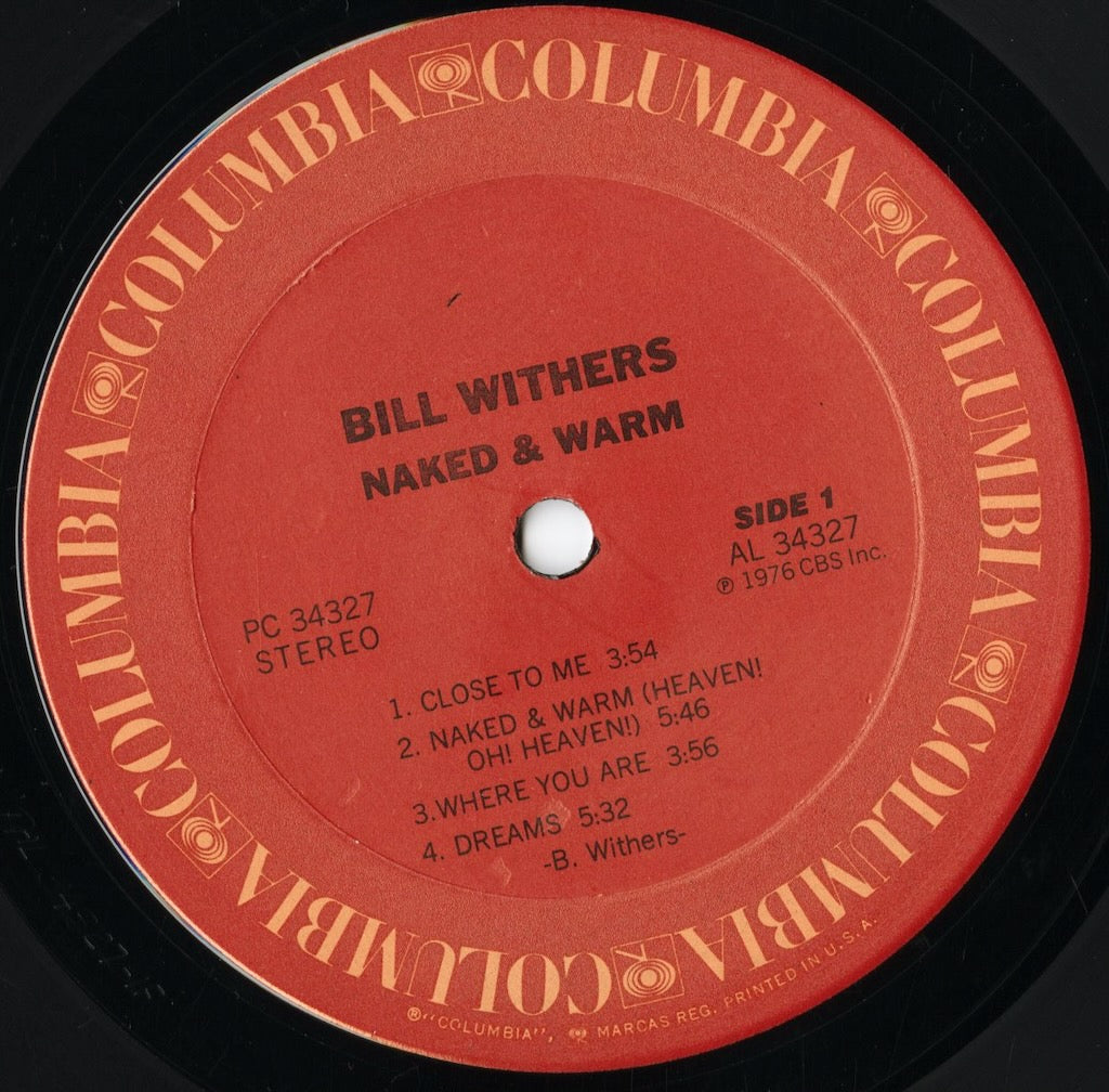 Bill Withers – Naked & Warm (PC 34327) LP 1976 US Columbia｜中古LP