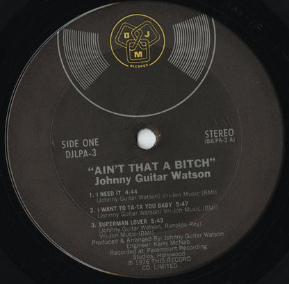 Johnny Guitar Watson – Ain't That A Bitch (DJLPA-3) LP 1976 US DJM Records | 中古LP