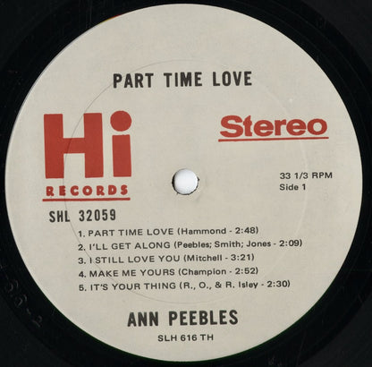 Ann Peebles - Part Time Love (SHL 32059) 1970 US Hi｜中古LP