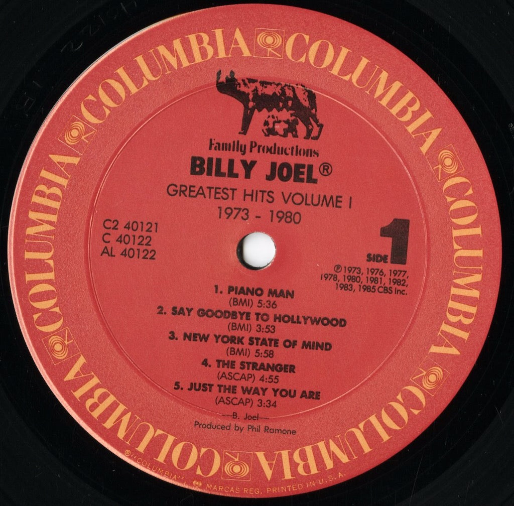 Billy Joel – Greatest Hits Volume I & Volume II (C2 40121) 1985 US Columbia｜中古LP