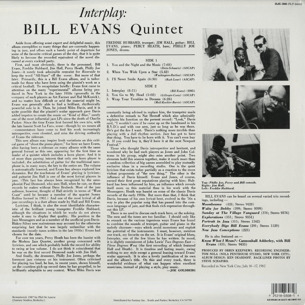 Bill Evans / ビル・エヴァンス / Interplay (OJC-308)