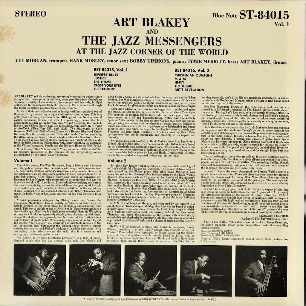 Art Blakey - At The Jazz Corners Of The World Volume 1 (K18P-9201