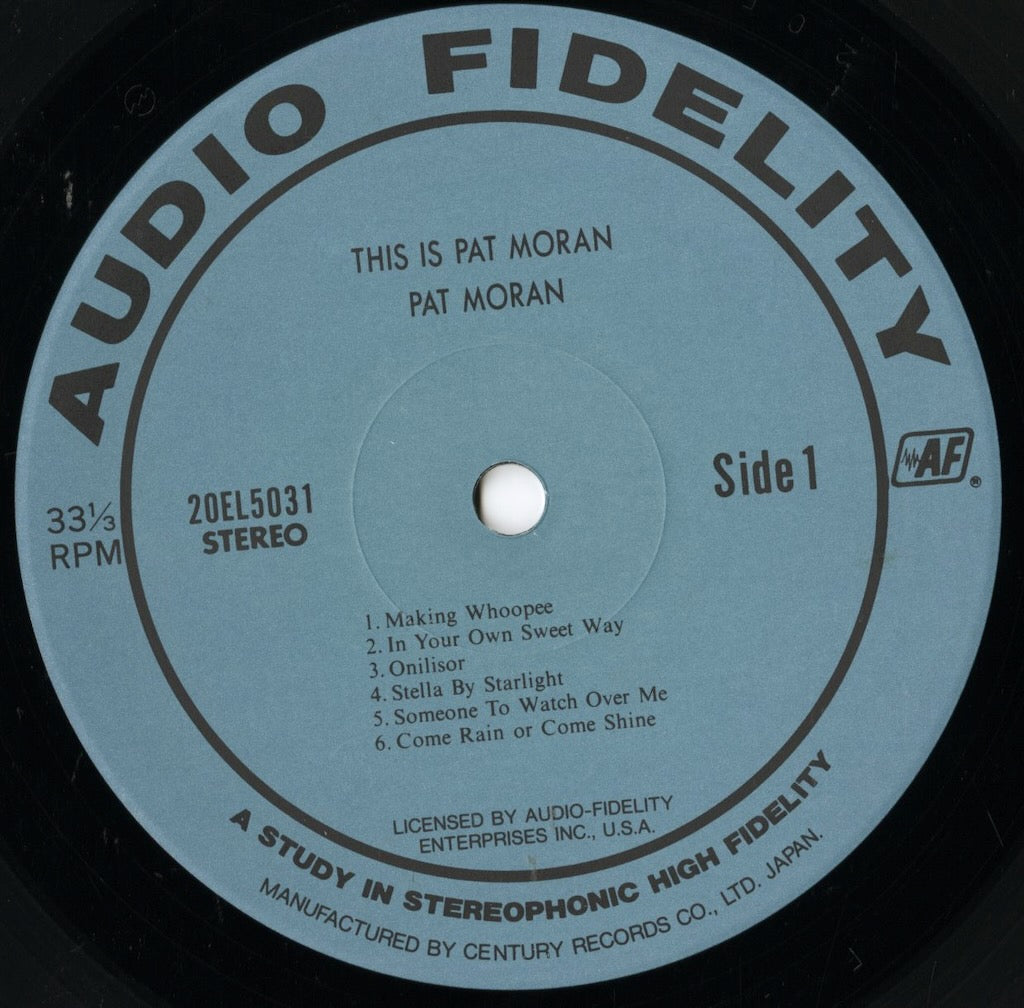 パット・モラン・トリオ/PAT MORAN TRIO/THIS IS PAT MORAN(VENUS HYPER MAGNUM SOUND LP COLLECTION:TKJV-19054 180g AUDIOPHILE LP+Obi Pat Moran Trio ⁄ パット・モラン・トリオ ⁄ This Is Pat Moran