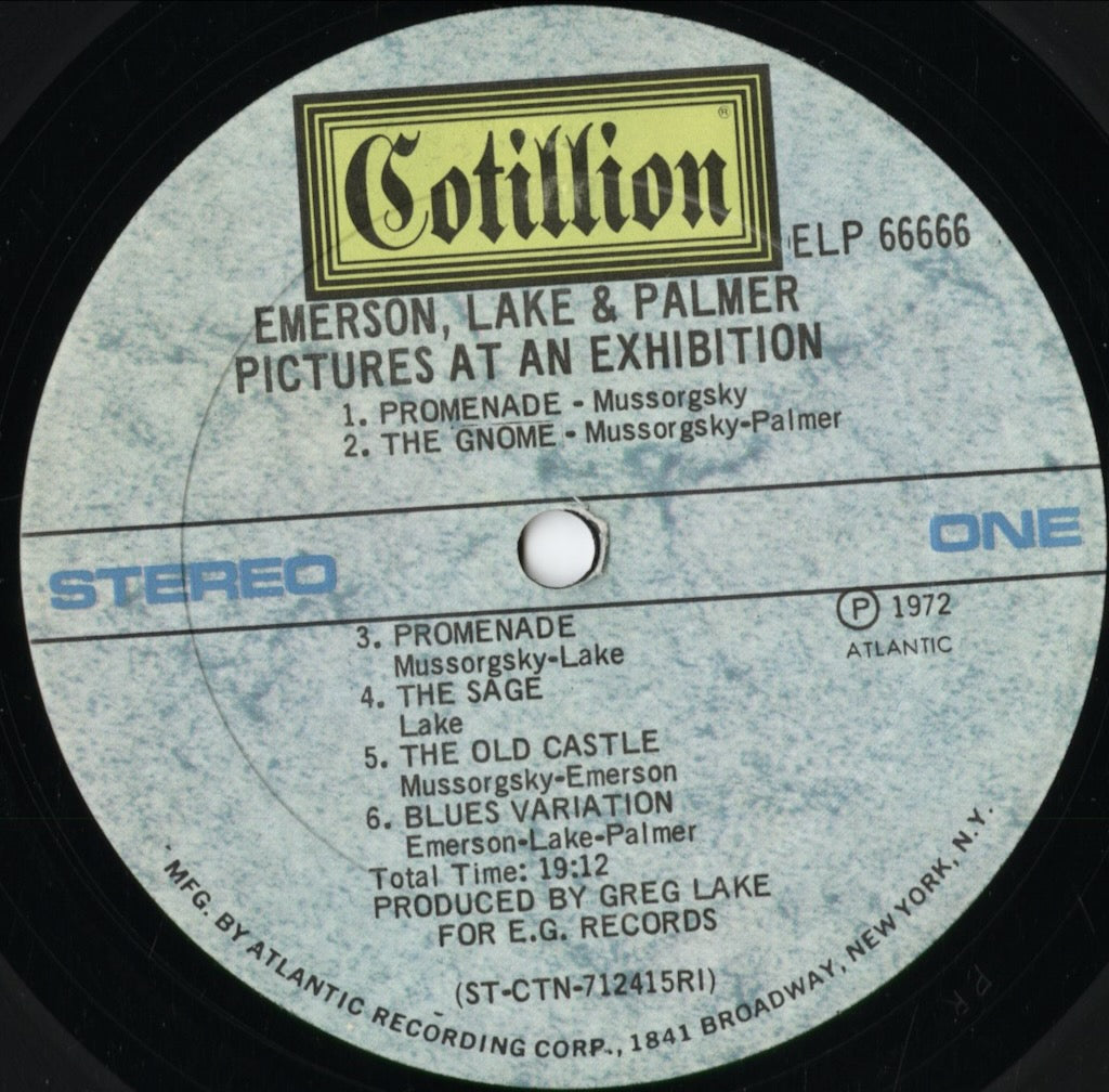 Emerson, Lake & Palmer - Pictures At An Exhibition (ELP66666) 1971 US Cotillion｜中古LP