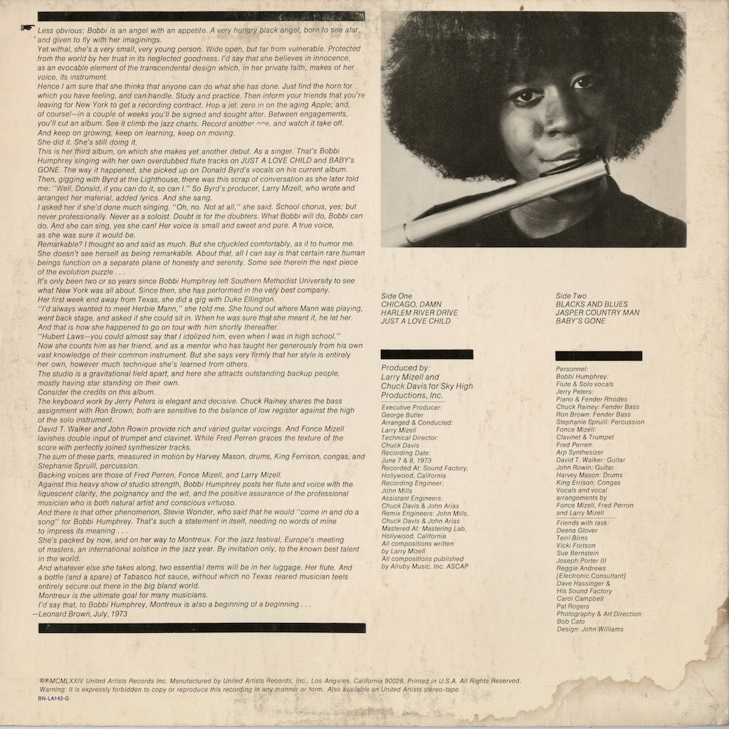 Bobbi Humphrey / ボビー・ハンフリー / Blacks And Blues (BN-LA142-G)