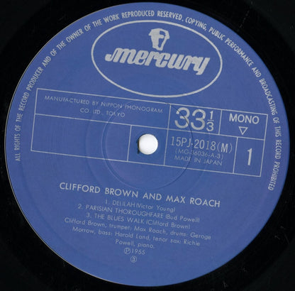 Clifford Brown and Max Roach / クリフォード・ブラウン - マックス・ローチ (15PJ-2018(M))