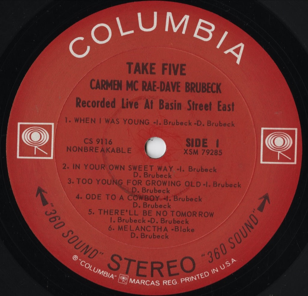Carmen McRae - Take Five (CS 9116) LP 1965 US Columbia｜中古LP