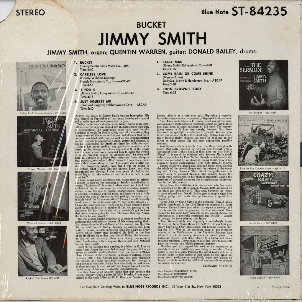 Jimmy Smith - Bucket (BST 84235) LP 1966 US Blue Note｜中古LP