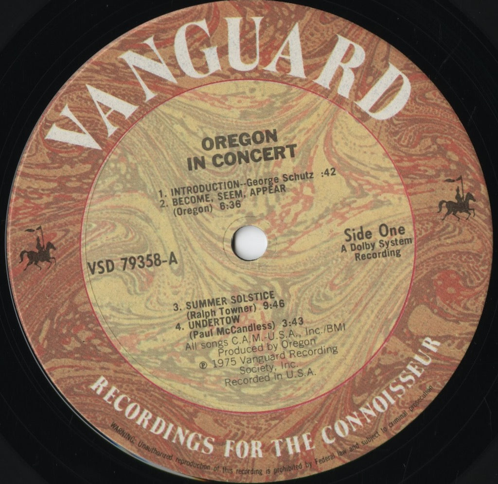 オレゴン / Oregon『In Concert』(VSD 79358) US Vanguard 中古