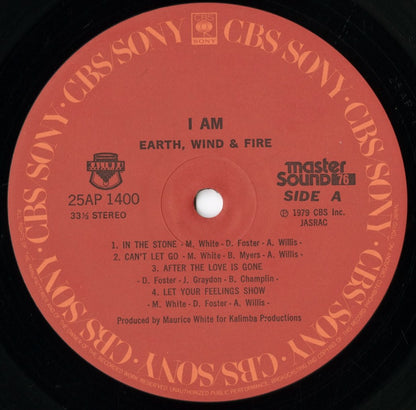 Earth Wind & Fire - I Am (25AP 1400) LP 1979 JPN CBS SONY / MASTERSOUND｜中古LP