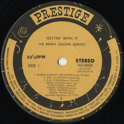 Benny Golson - Gettin' With It (VIJ-5035) 1977 JPN Prestige - Victor｜中古LP