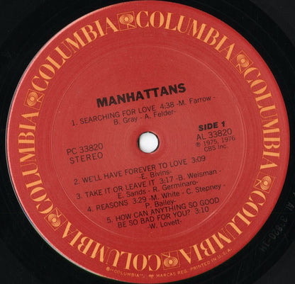 The Manhattans - The Manhattans (PC 33820) 1976 US Columbia｜中古LP