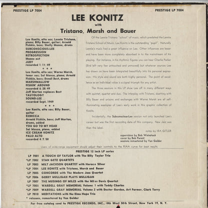 Lee Konitz With Tristano, Marsh and Bauer / リー・コニッツ / Subconscious-Lee (LP 7004)