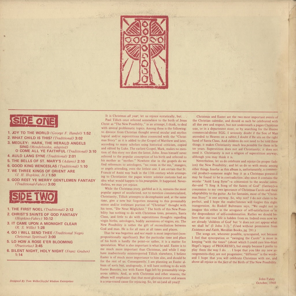 John Fahey / ジョン・フェイヒ / The New Possibility: John Fahey's Guitar Soli Christmas Album(C-1020)