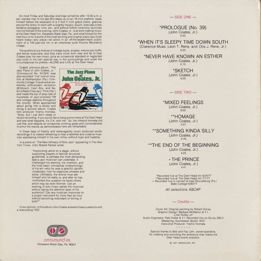 John Coates, Jr. / ジョン・コーツ・ジュニア / Alone And Live At the Deer Head (N 1015)