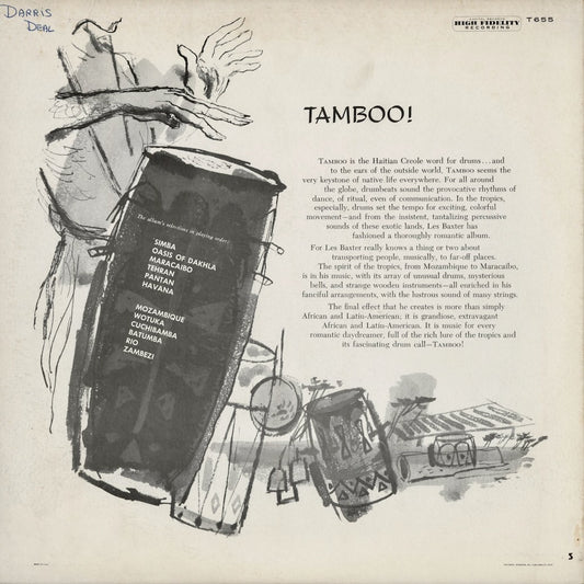 Les Baxter - Tamboo! (T-655) LP 1960 US Capitol｜中古LP