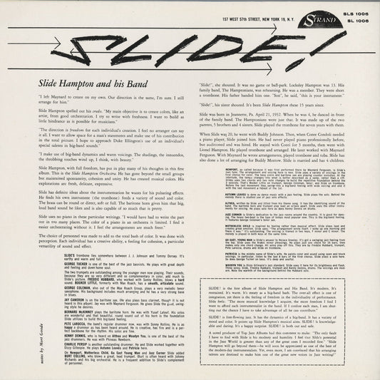 Slide Hampton / スライド・ハンプトン / And His Horn Of Plenty (SLS 1006)