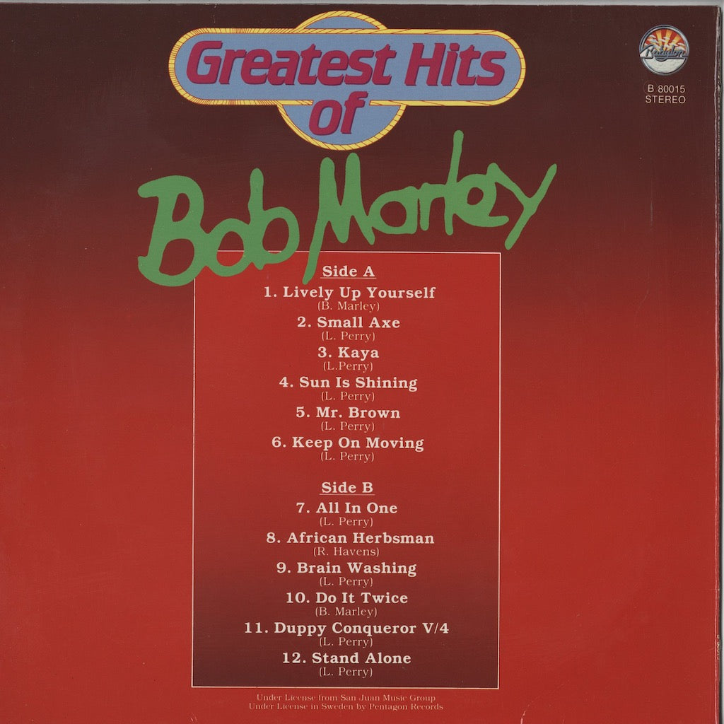 Bob Marley / ボブ・マーリー / Greatest Hits Of  (B 80015)