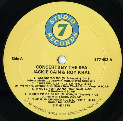 Jackie & Roy - Concerts By The Sea (ST7-402) 1977 US Studio 7 Records｜中古LP
