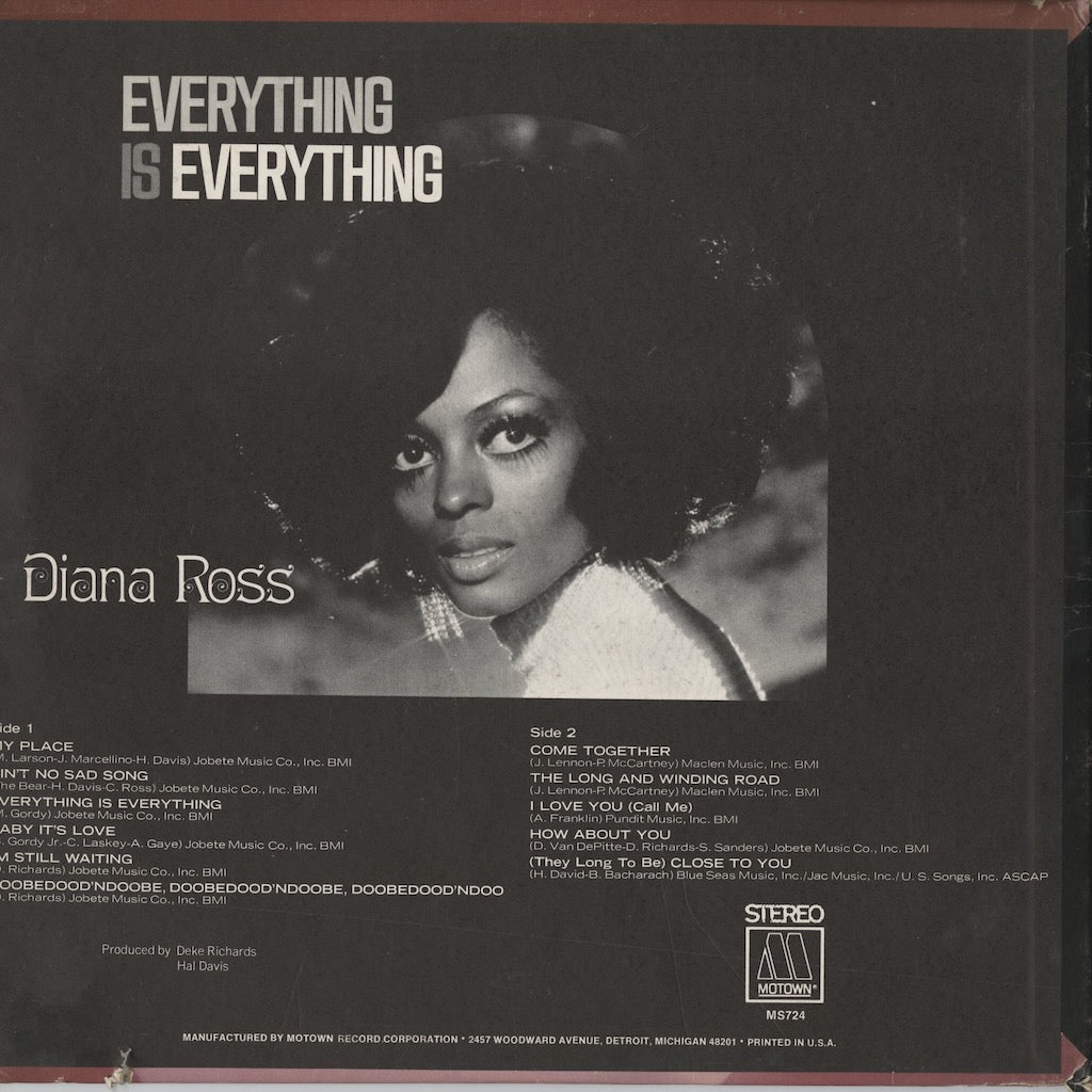 Diana Ross / ダイアナ・ロス / Everything Is Everything (MS 724)