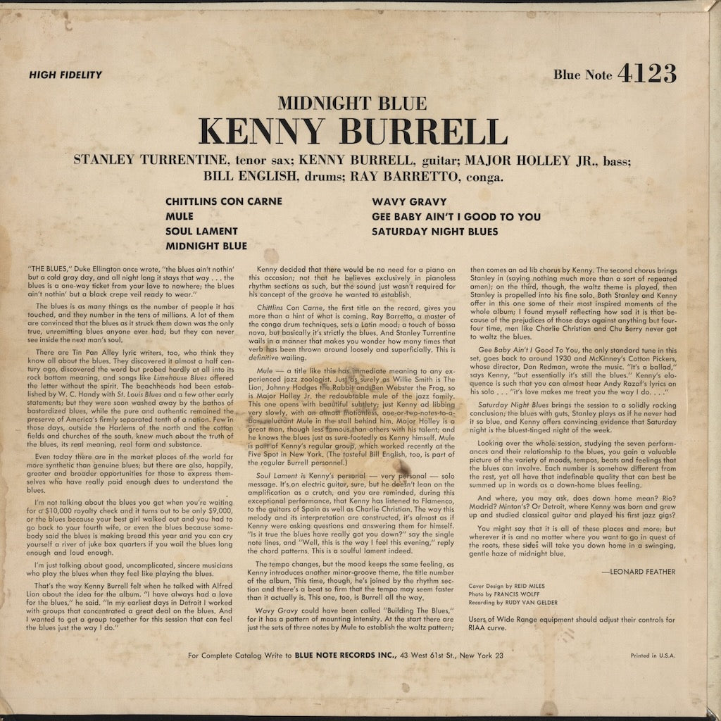 Kenny Burrell / ケニー・バレル / Midnight Blue (BLP 4123)