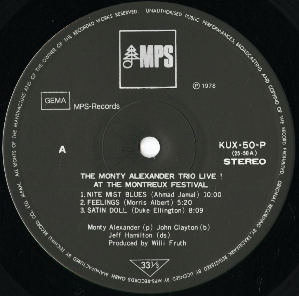Monty Alexander - Montreux Alexander (KUX-50-P) 1978 JPN MPS｜中古LP