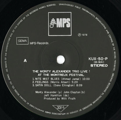 Monty Alexander - Montreux Alexander (KUX-50-P) 1978 JPN MPS｜中古LP
