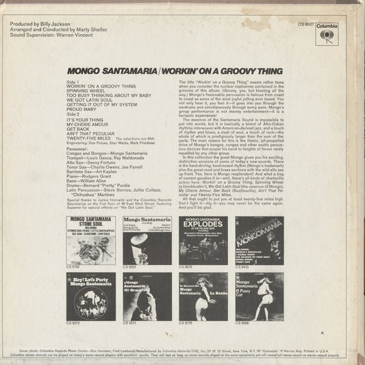 Mongo Santamaria - Workin' On A Groovy Thing (CS 9937) 1969 US Columbia｜中古LP