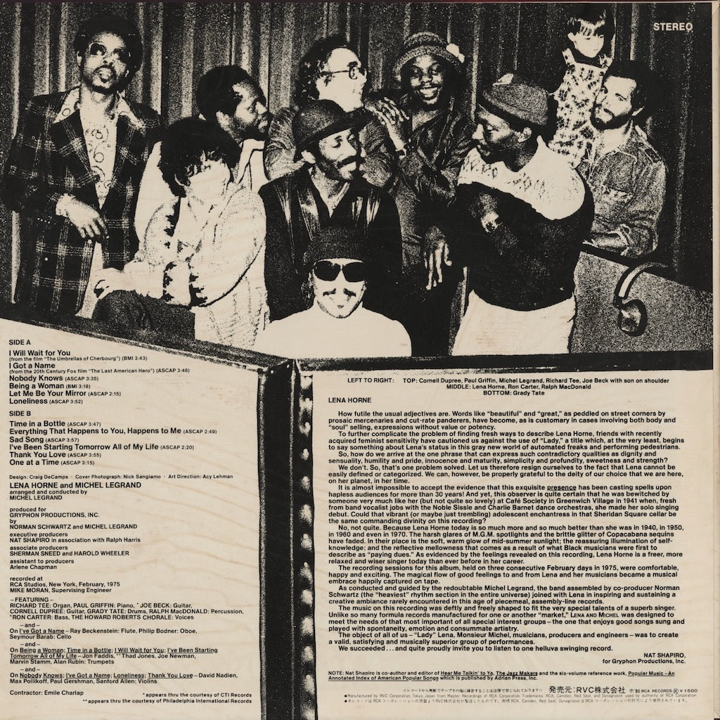 Lena Horne, Michel Legrand / レナ・ホーン - ミシェル・ルグラン / Lena & Michel (RCA-6336)