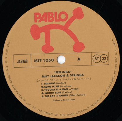 Milt Jackson / ミルト・ジャクソン / Feelings (MTF 1050)
