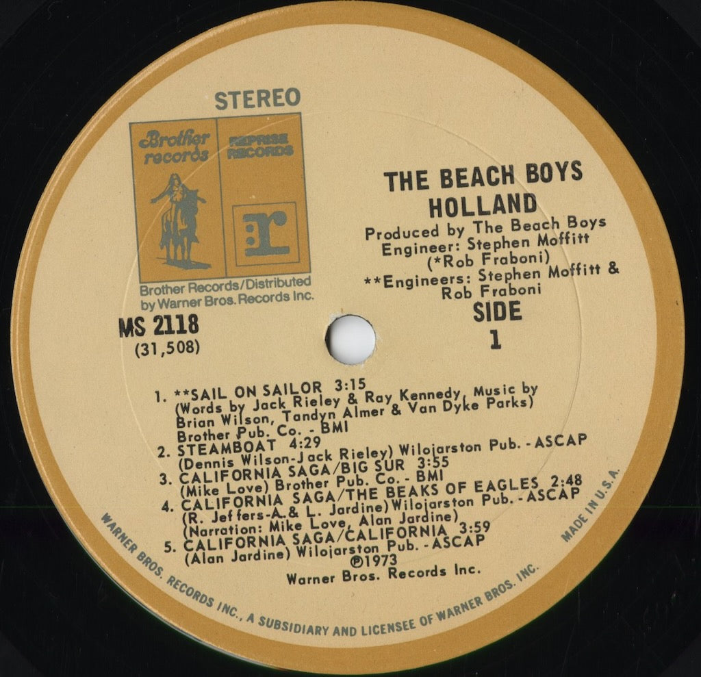 The Beach Boys - Holland (MS 2118) 1973 US Reprise｜中古LP