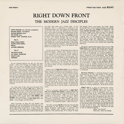 The Modern Jazz Disciples – Right Down Front (WWLJ-7028) LP 1991 JPN New Jazz｜中古LP
