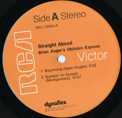 Brian Auger – Straight Ahead (APL1-0454) LP 1974 US RCA | 中古LP