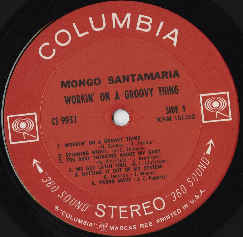 Mongo Santamaria - Workin' On A Groovy Thing (CS 9937) 1969 US Columbia｜中古LP