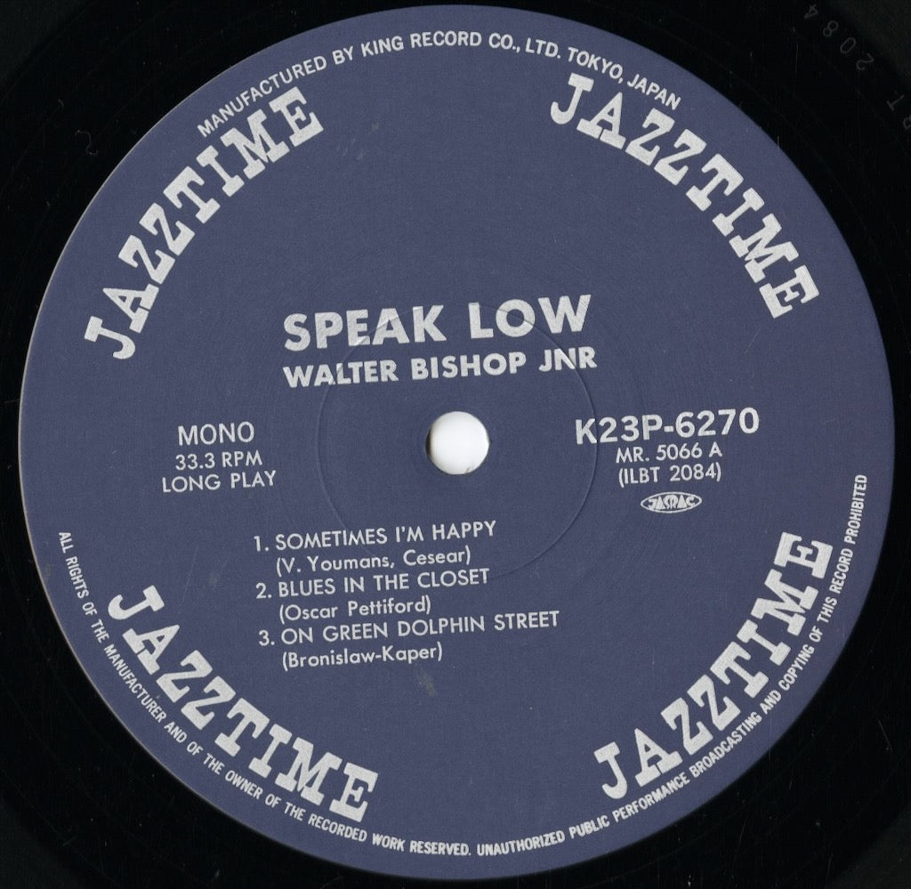 Walter Bishop Jr. / Speak Low (K23P-6270) 中古レコード 通販