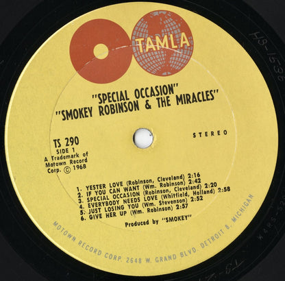 Smokey Robinson & The Miracles - Special Occasion (TS290) LP 1968 US TAMLA｜中古LP