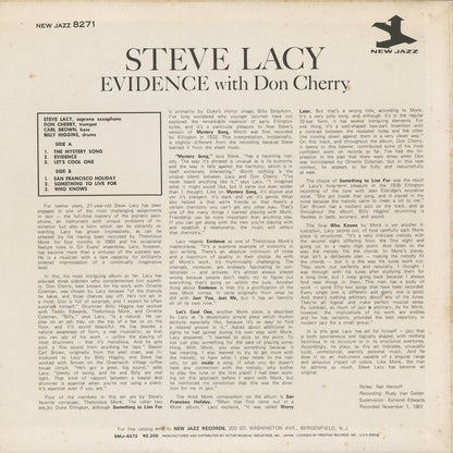 Steve Lacy with Don Cherry / スティーヴ・レイシー　ドン・チェリー / Evidence (SMJ-6272)