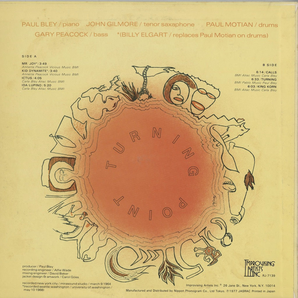 Paul Bley - Turning Point (RJ-7139) LP 1977 JPN Improvising Artists Inc.