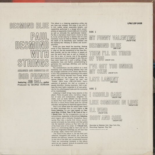 Paul Desmond / ポール・デスモンド / Desmond Blue (LSP-2438)