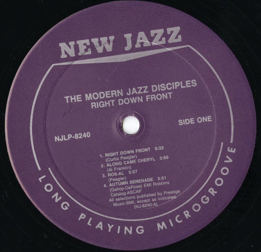 The Modern Jazz Disciples – Right Down Front (WWLJ-7028) LP 1991 JPN New Jazz｜中古LP