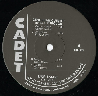 Gene Shaw Quintet - Breakthrough (UXP-124-BC) 1984 JPN Cadet｜中古LP